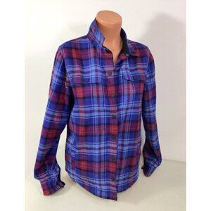 LL Bean Plaid Shirt Fleece Lined Shacket Womens XS